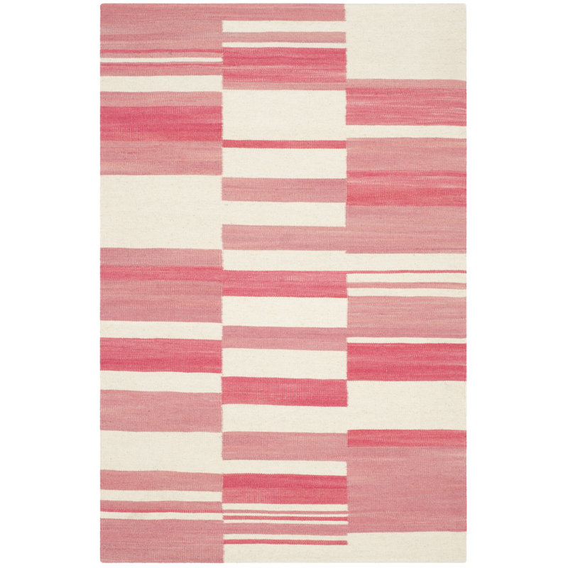 Safavieh Kilim Pink / Ivory Striped Rug Wayfair